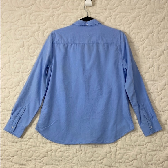 GAP Boyfriend Fit Shirt Blue Cotton Button Down Size Medium - Picture 2 of 9